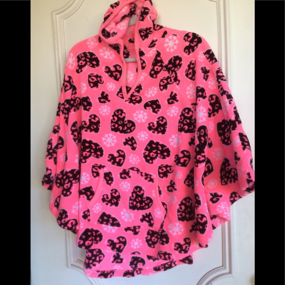 Justice Fleece hooded poncho Size S (XXL girls)